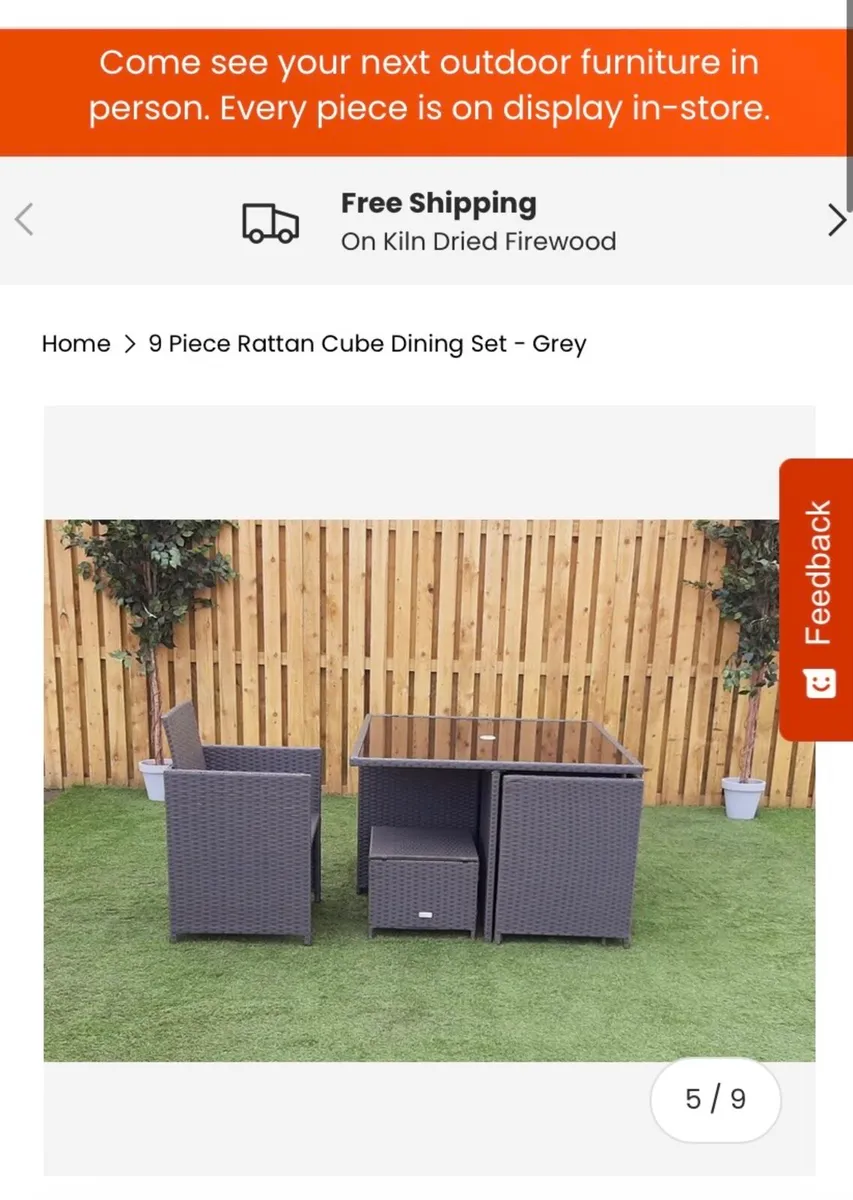9 piece Rattan set - Image 1