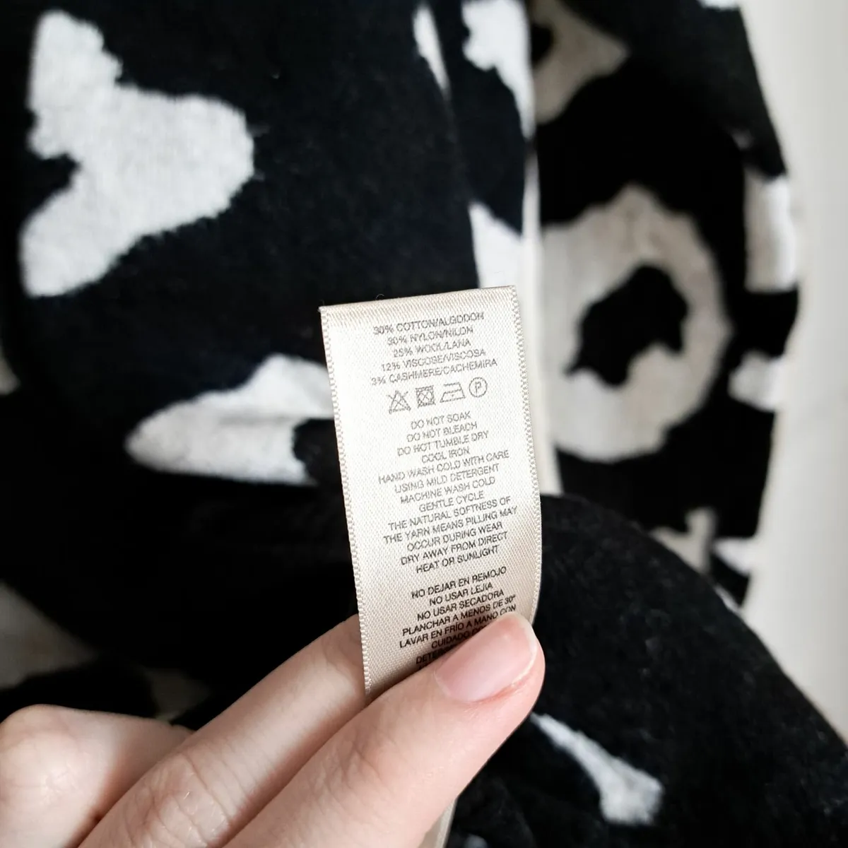 Paul Costelloe Black White Cow Print Cardigan 10UK - Image 4