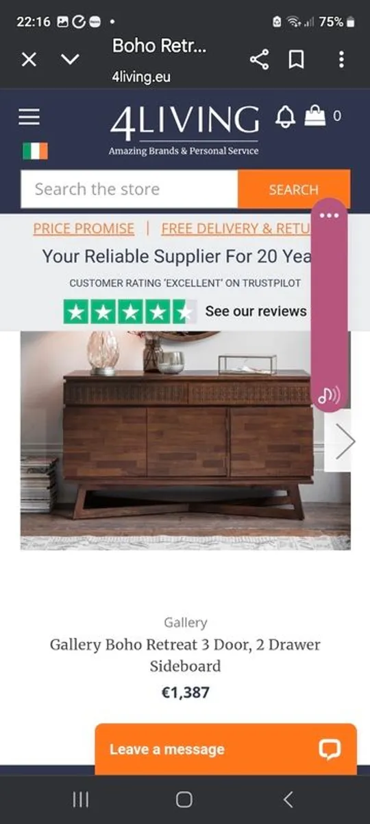 PRICE DROP FAB Gallery boho retreat solid walnut furnitire for sale - Image 1