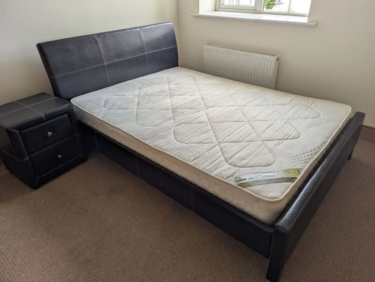 Double bed and matching bedside locker