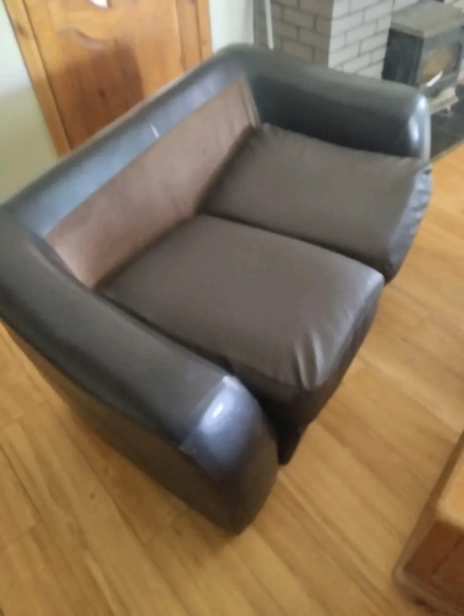 Leather couch two seater - Image 3