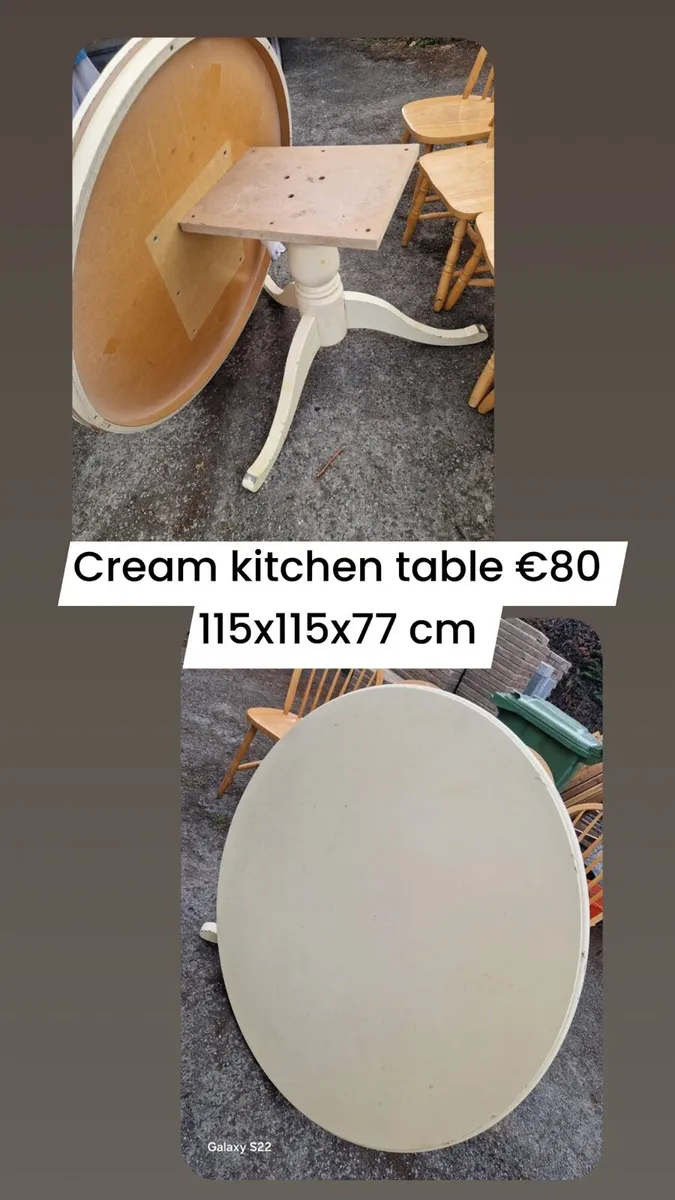 Round cream kitchen table - Image 1