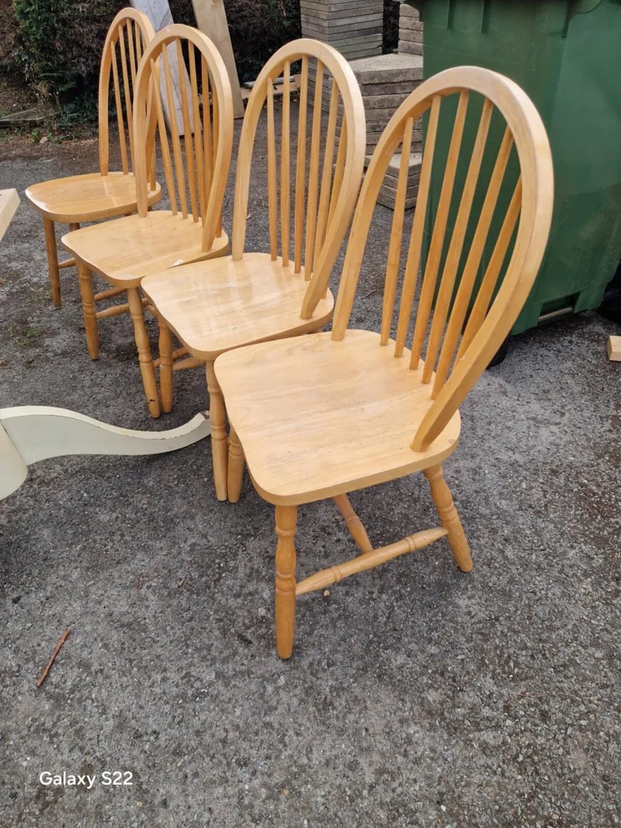 4 oak kitchen chairs - Image 3