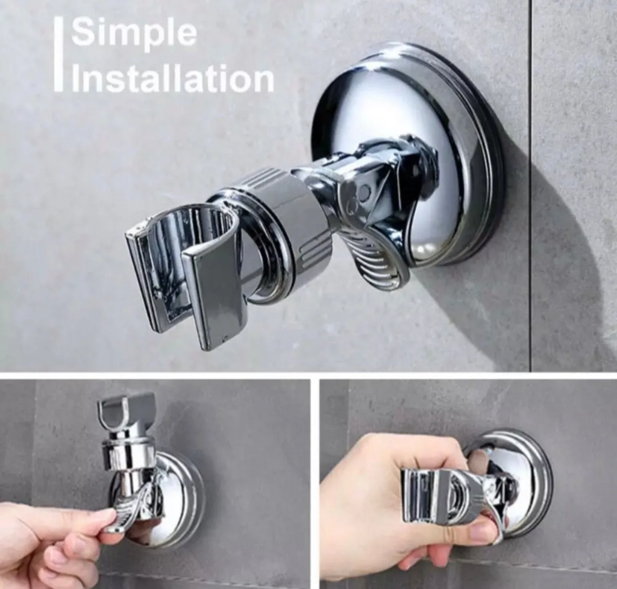 Adjustable Bracket Suction Shower Head Holder - Image 2