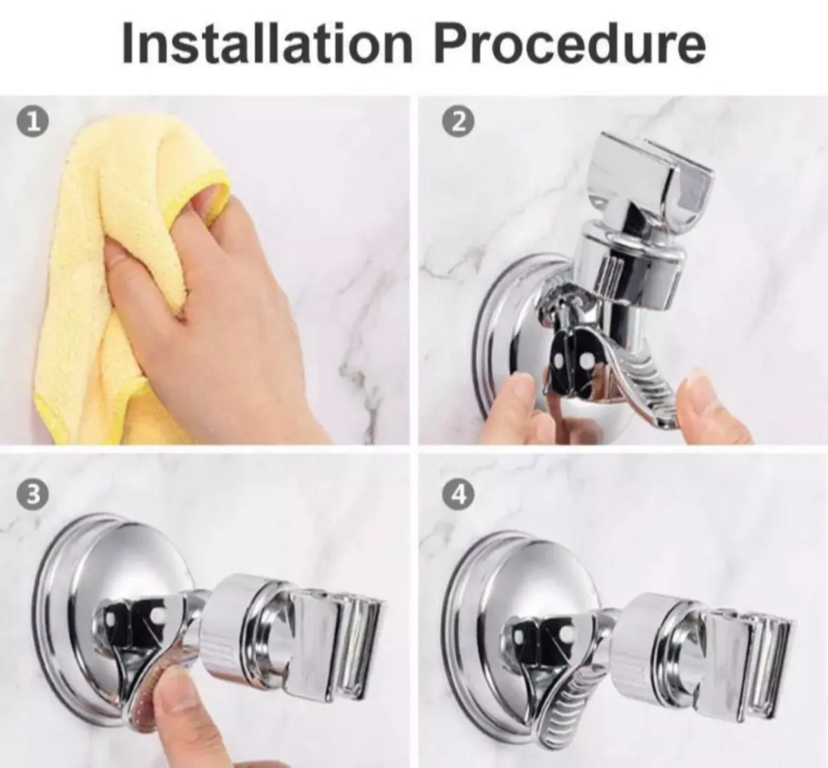 Adjustable Bracket Suction Shower Head Holder - Image 3