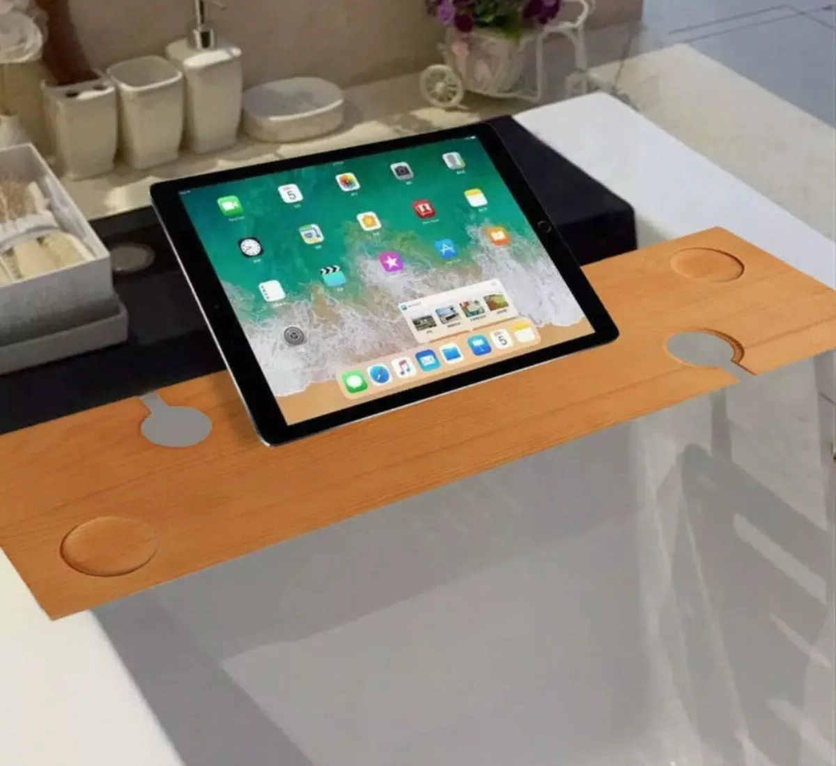 Wooden Bath Caddy Bath Board Tray NEW - Image 4