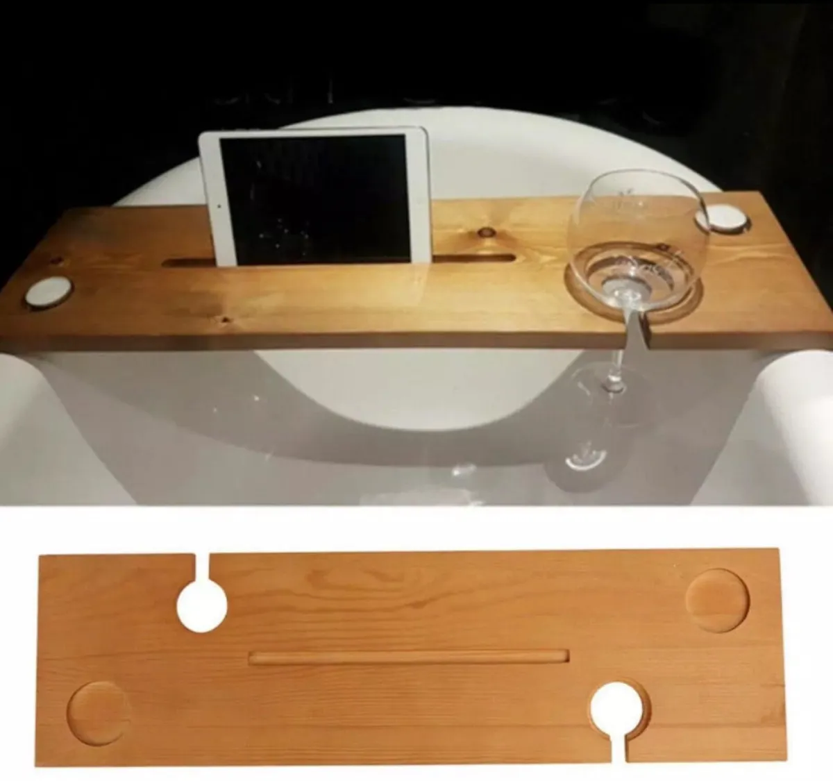Wooden Bath Caddy Bath Board Tray NEW - Image 1