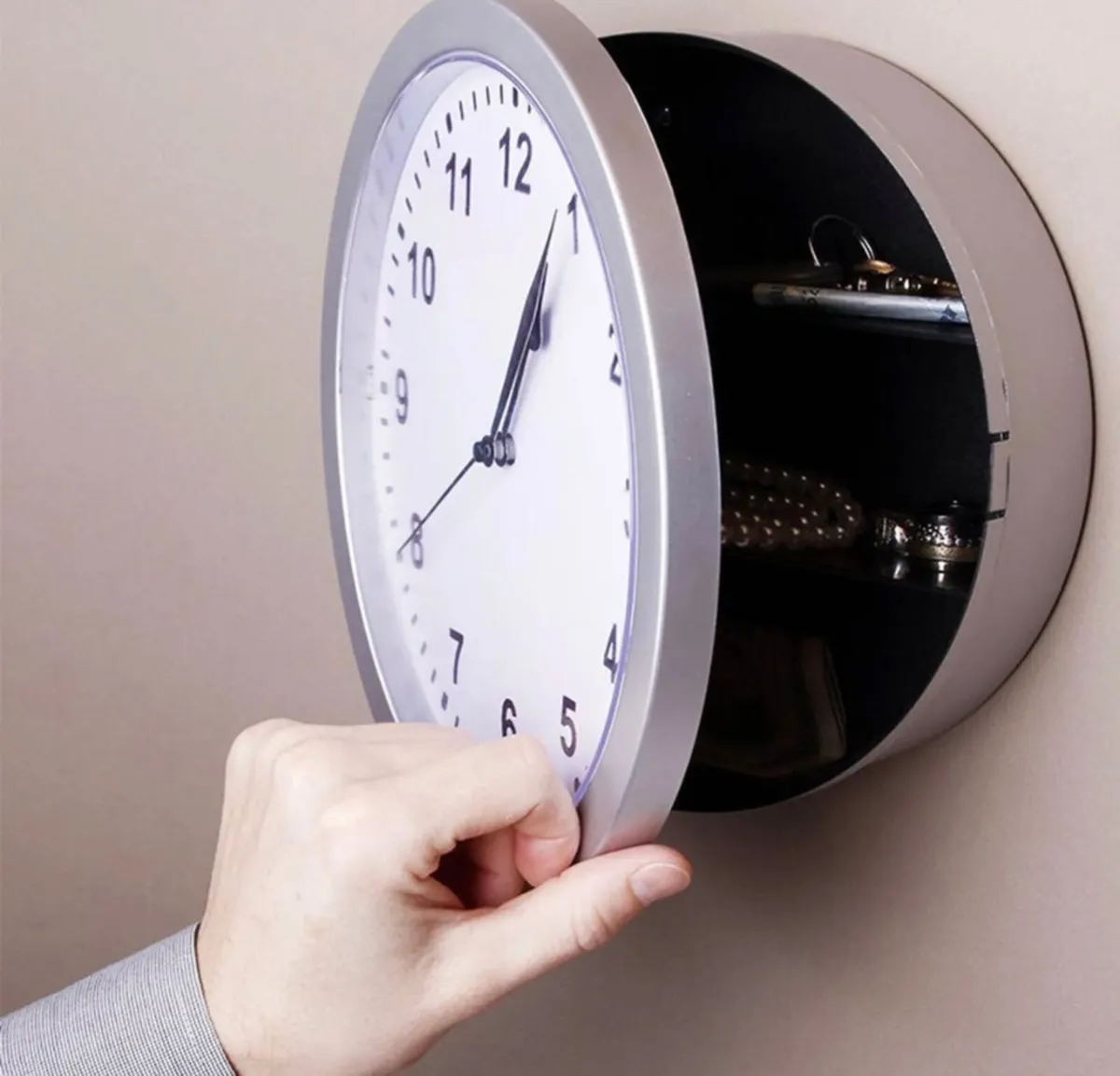 Secret Wall Clock Safe Hidden Compartment NEW - Image 1