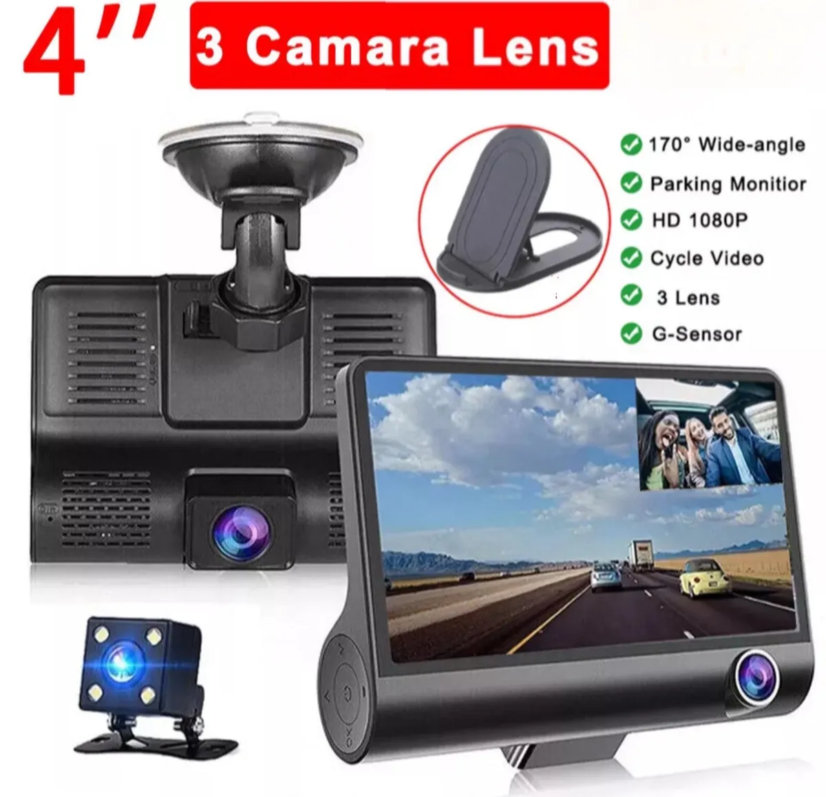 4" HD 1080P Dash Cam Camera Recorder Dual Cam - Image 1