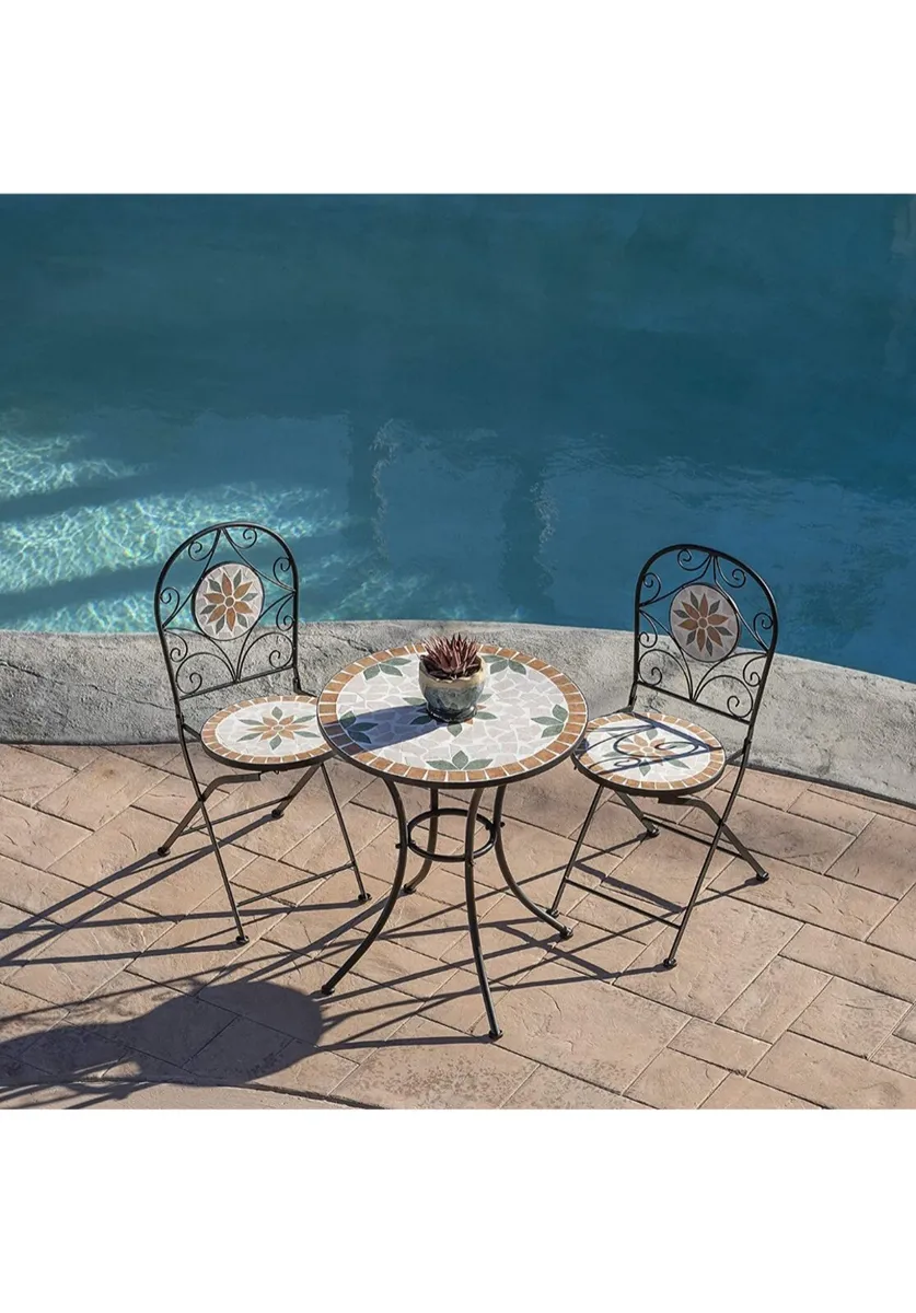 Alpine Corp Indoor/Outdoor 3-Piece Bistro Set - Image 1
