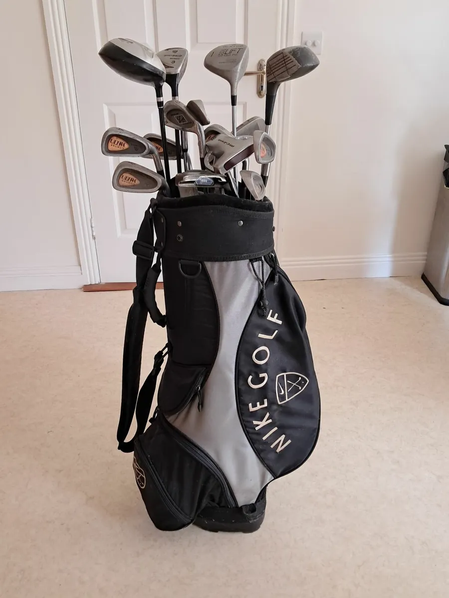 Golf clubs and bag