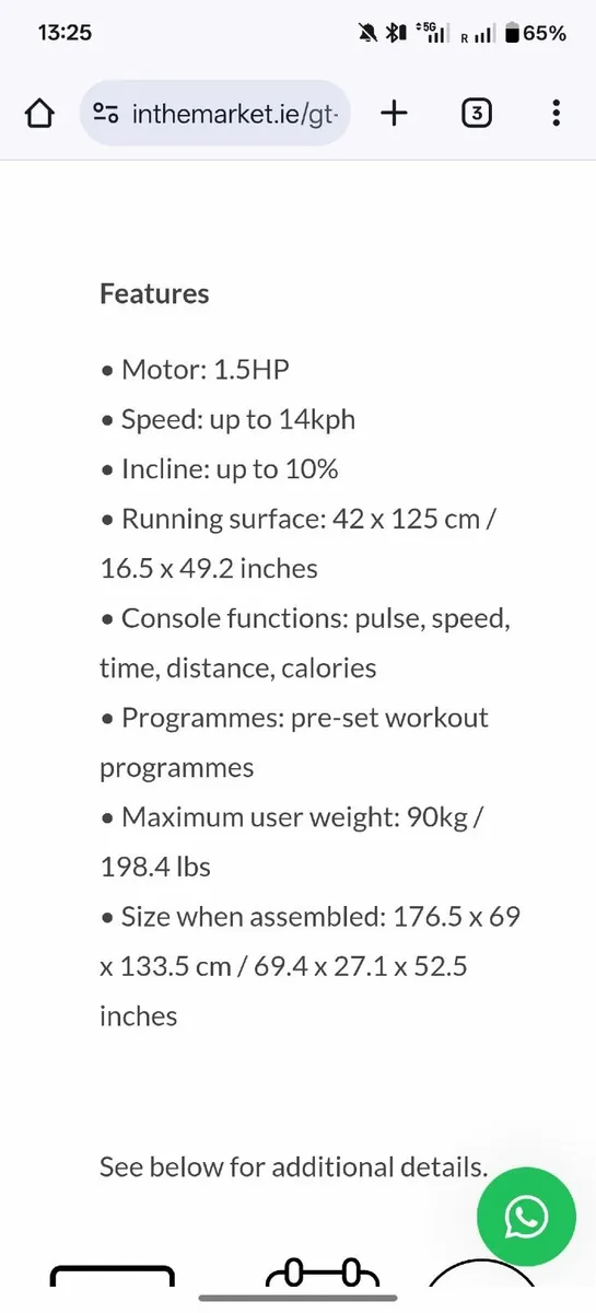 Treadmill - good as new - GT Pro 4000 - Image 2