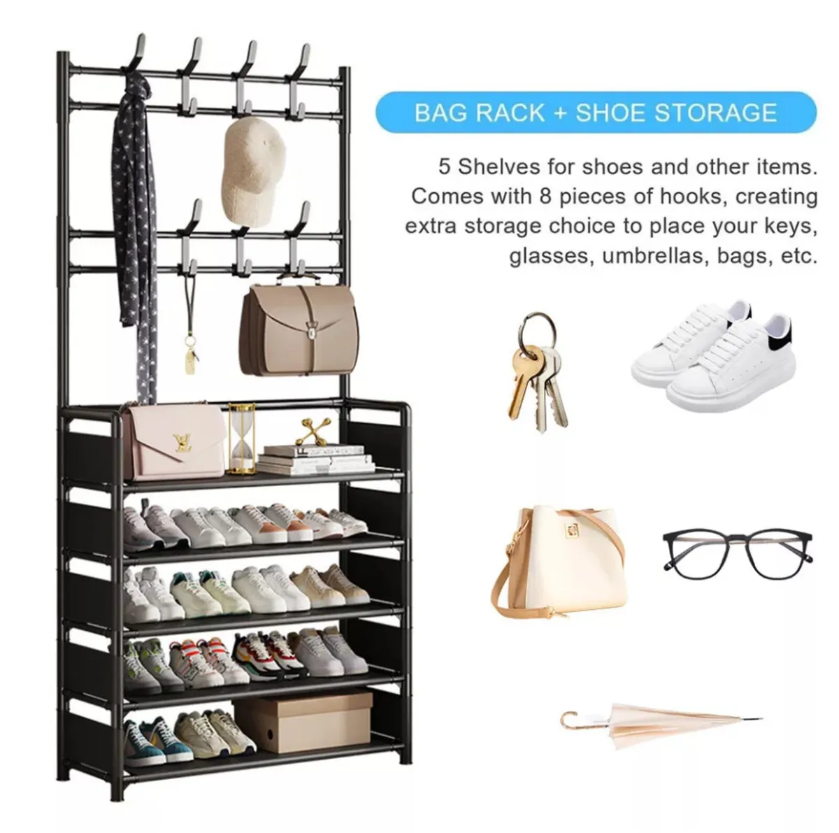 Coat Stand Compact Hanger & 5 - Image 4