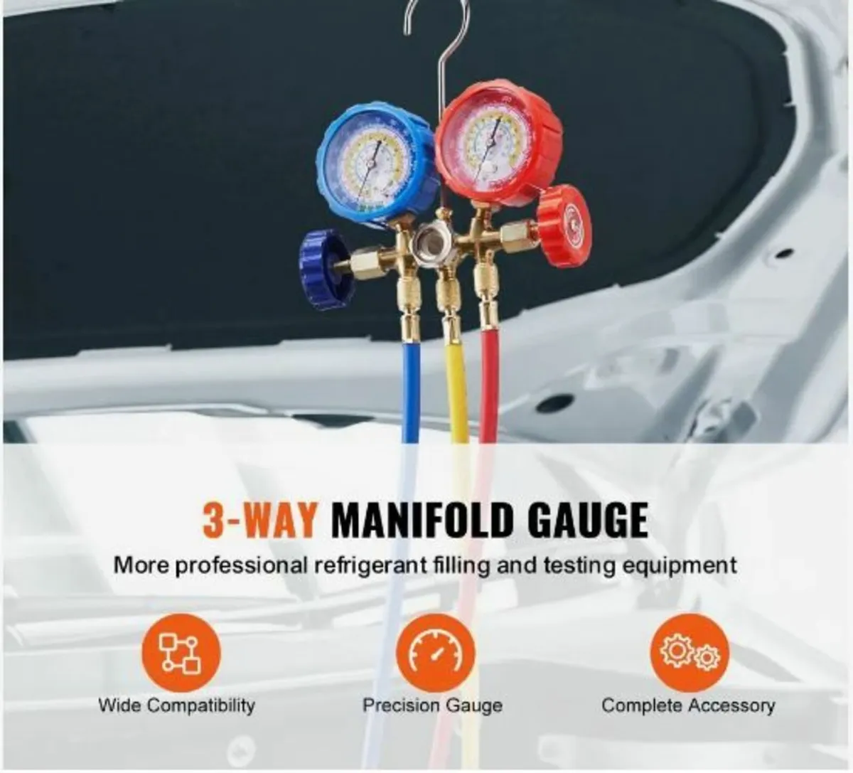 3-Way AC Diagnostic Manifold Gauge Set - Image 2
