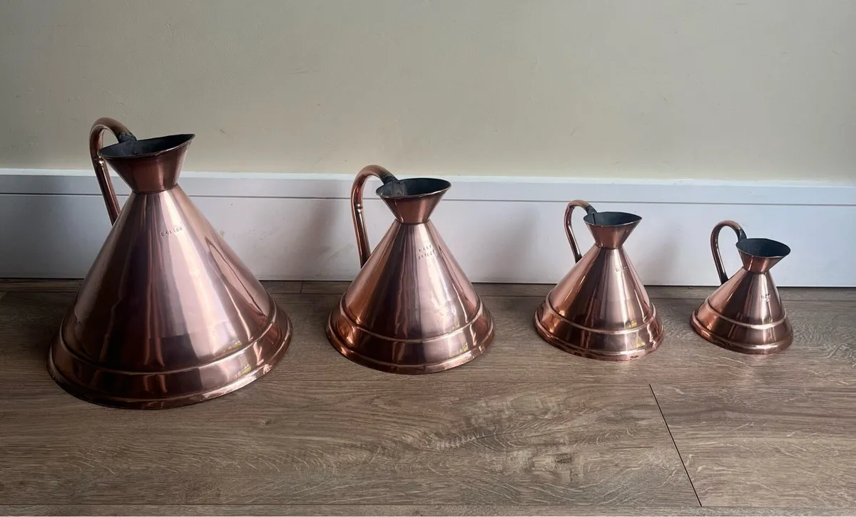 Antique Copper Haystack Measuring Jugs - Image 2