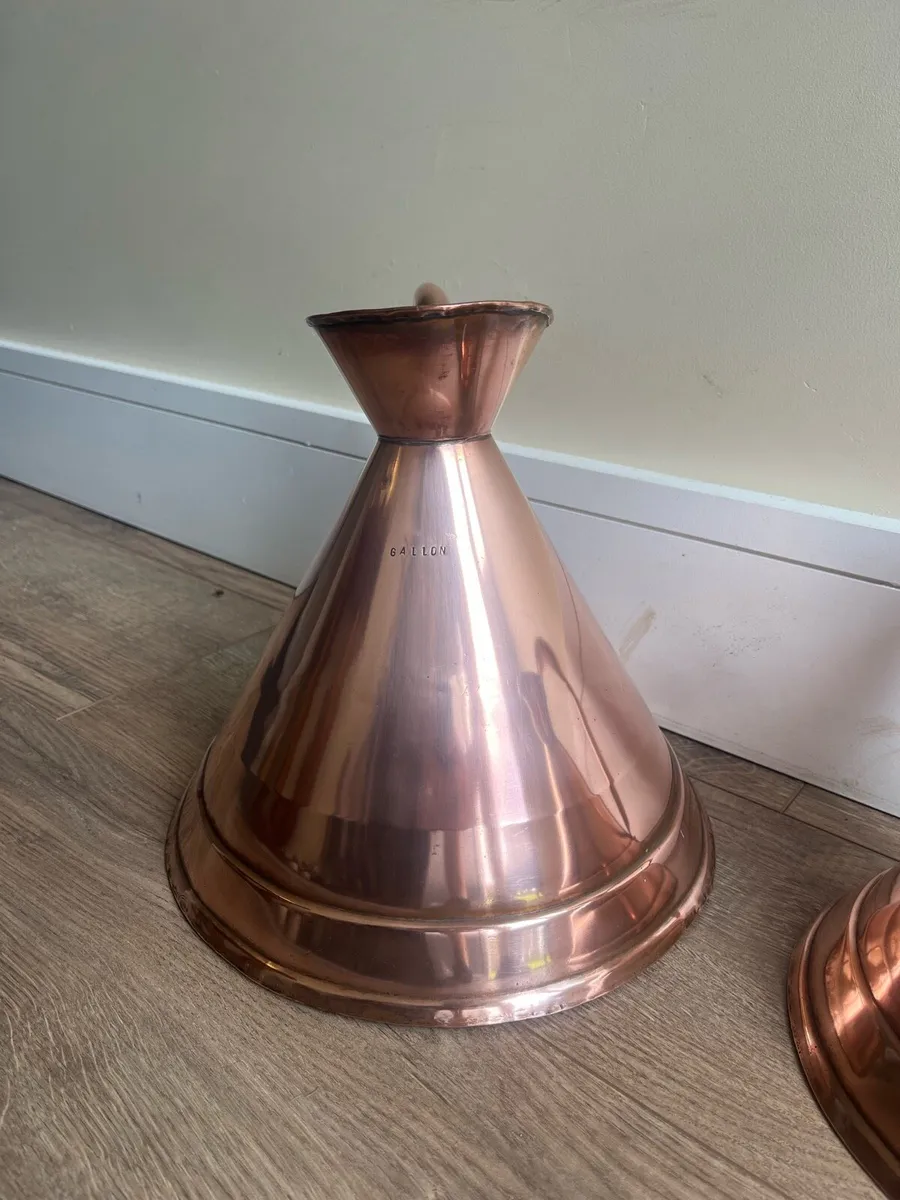 Antique Copper Haystack Measuring Jugs - Image 3