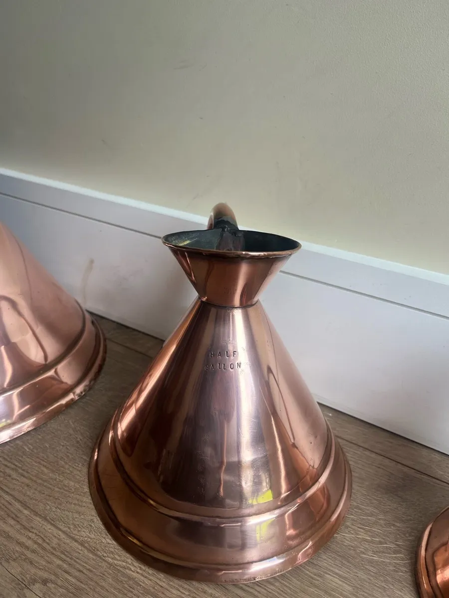 Antique Copper Haystack Measuring Jugs - Image 4