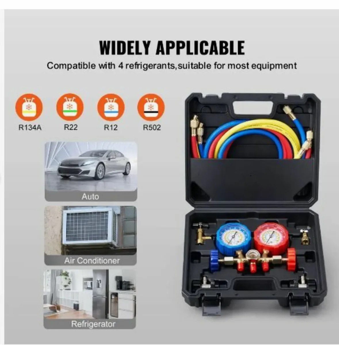 3-Way AC Diagnostic Manifold Gauge Set - Image 4