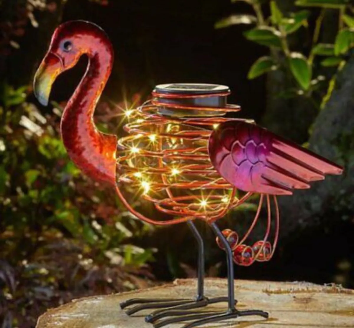 Solar Powered Flamingo Spiral Light - Image 1