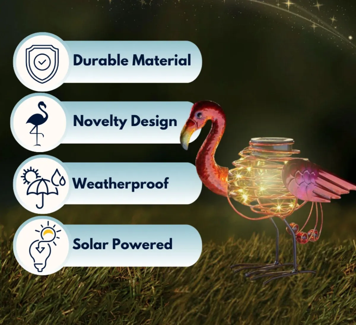 Solar Powered Flamingo Spiral Light - Image 4