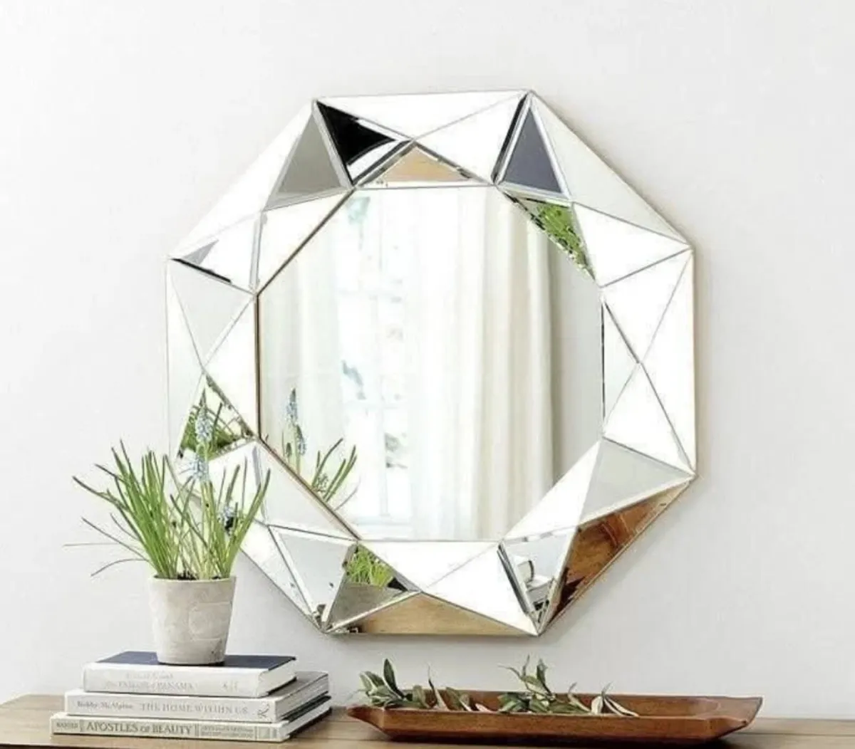 Bevelled Wall Mirror Modern Unique NEW - Image 1