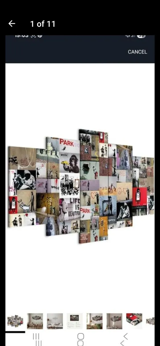 Banksy collage canvas - Image 1
