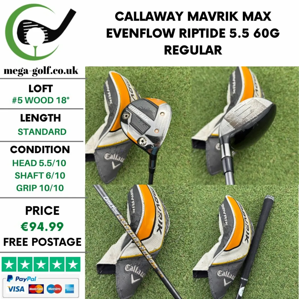CALLAWAY MAVRIK MAX #5 WOOD 18° / REGULAR - Image 1