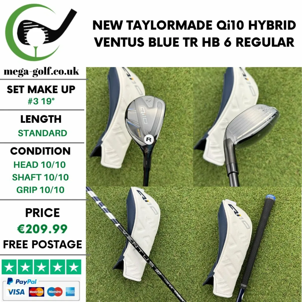 NEW TAYLORMADE Qi10 HYBRID / #3 19° / REGULAR - Image 1