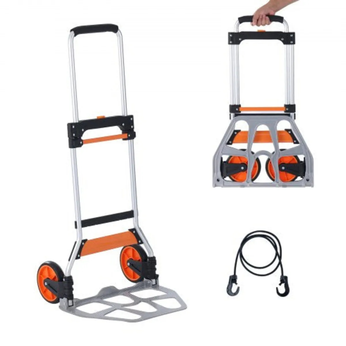 Folding Hand Truck, 275 lbs Load Capacity, Aluminu