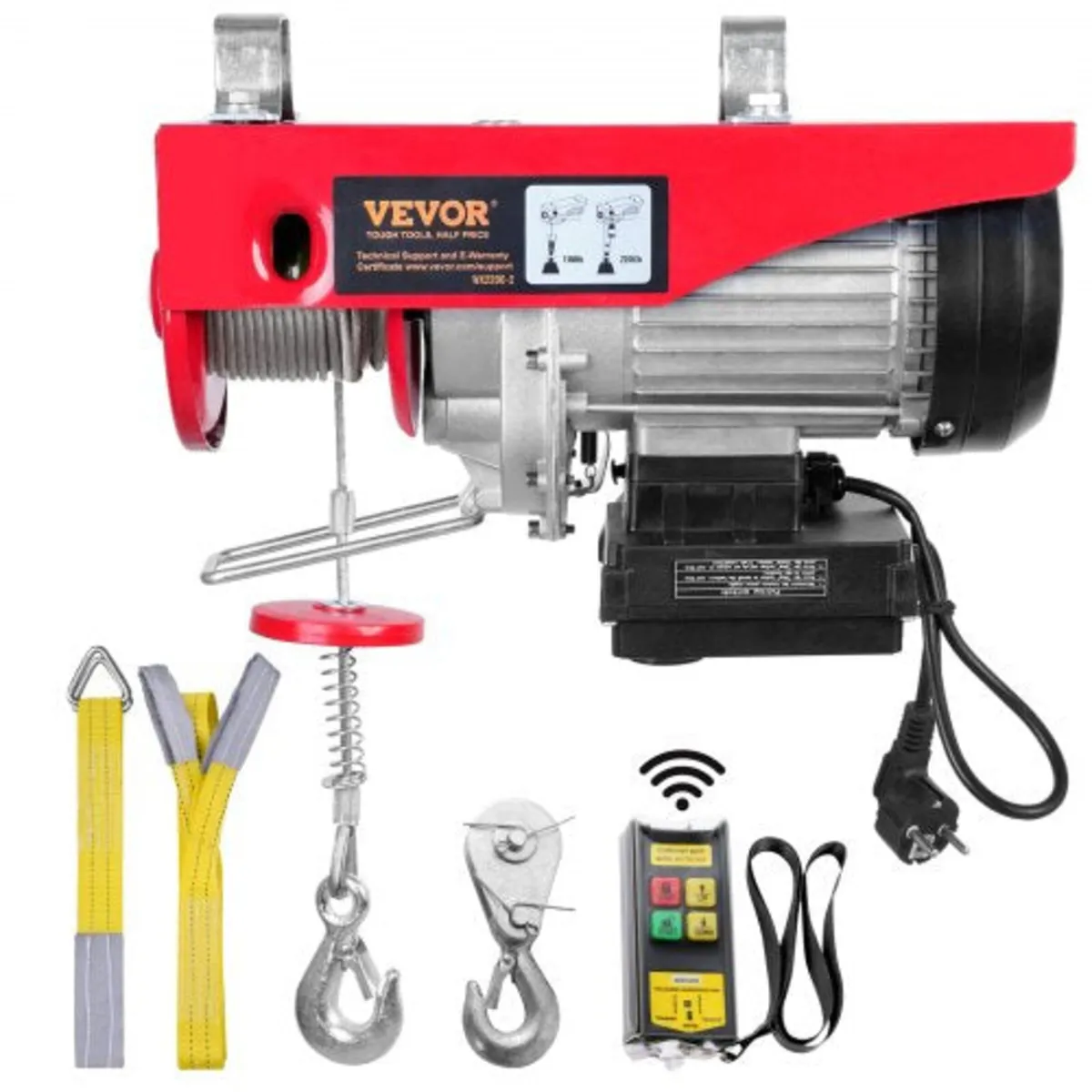 Electric Hoist, 2200 lbs Lifting Capacity, 1600W 2