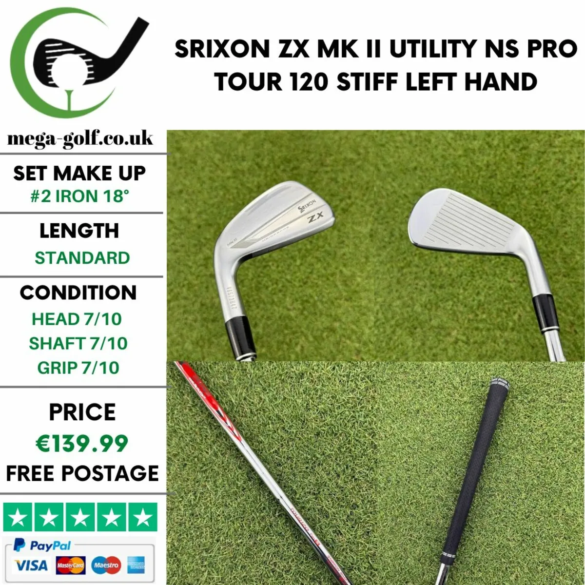 SRIXON ZX MK II UTILITY #2 IRON 18° / STIFF - Image 1
