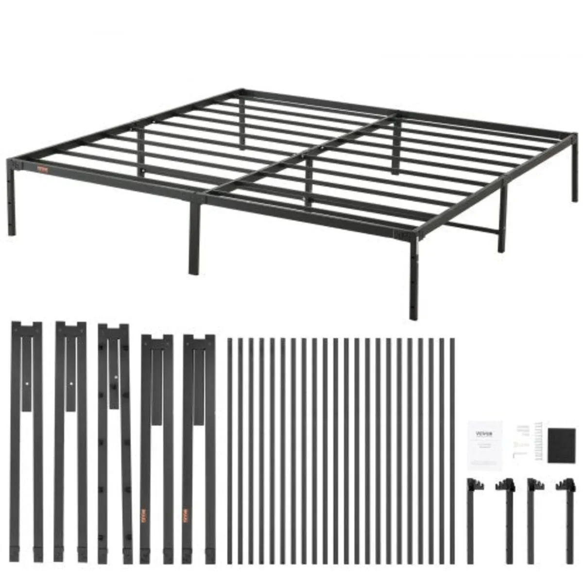 14 Inch King Metal Bed Frame Platform, No Box Spri