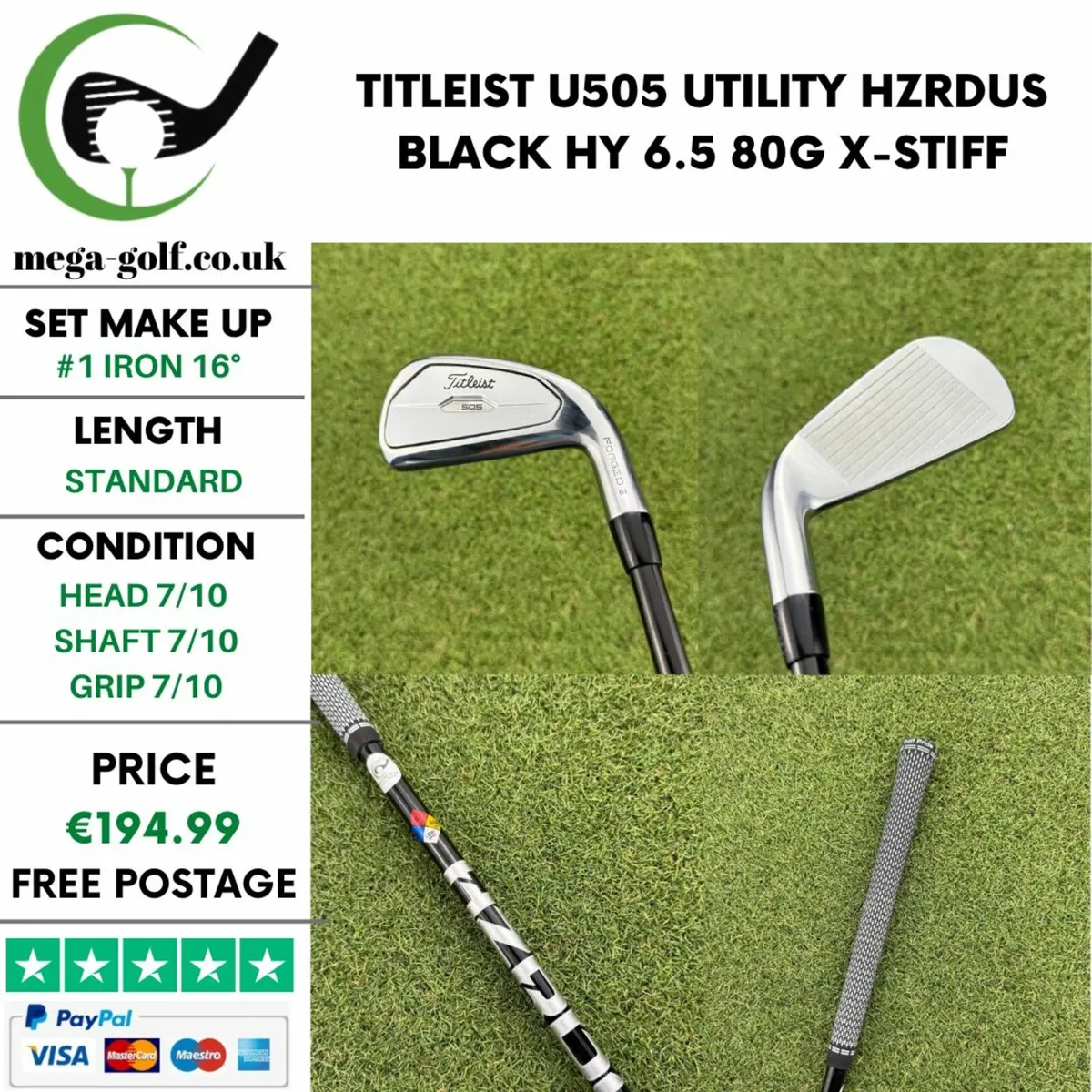 TITLEIST U505 UTILITY #1 IRON 16° / X-STIFF - Image 1