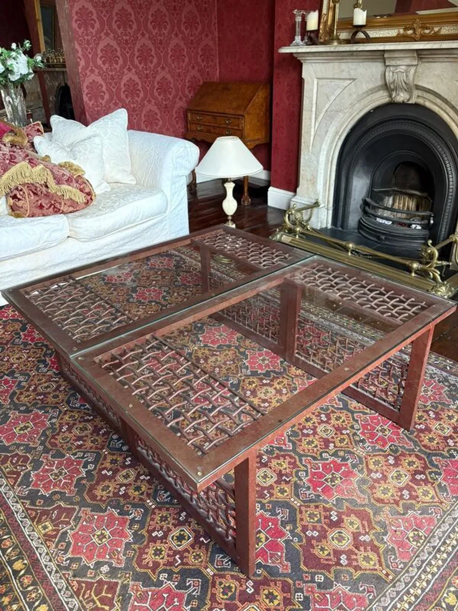 Alfrank Modern Vintage Metal & Glass Coffee Table - Image 4