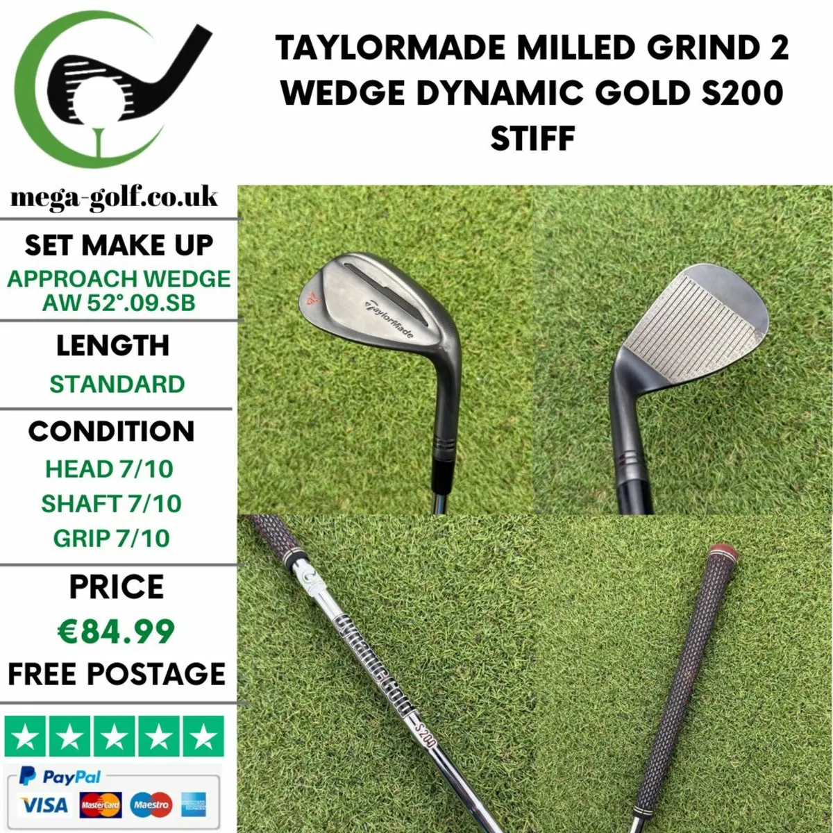 TAYLORMADE MILLED GRIND 2 WEDGE AW 52°.09.SB - Image 1