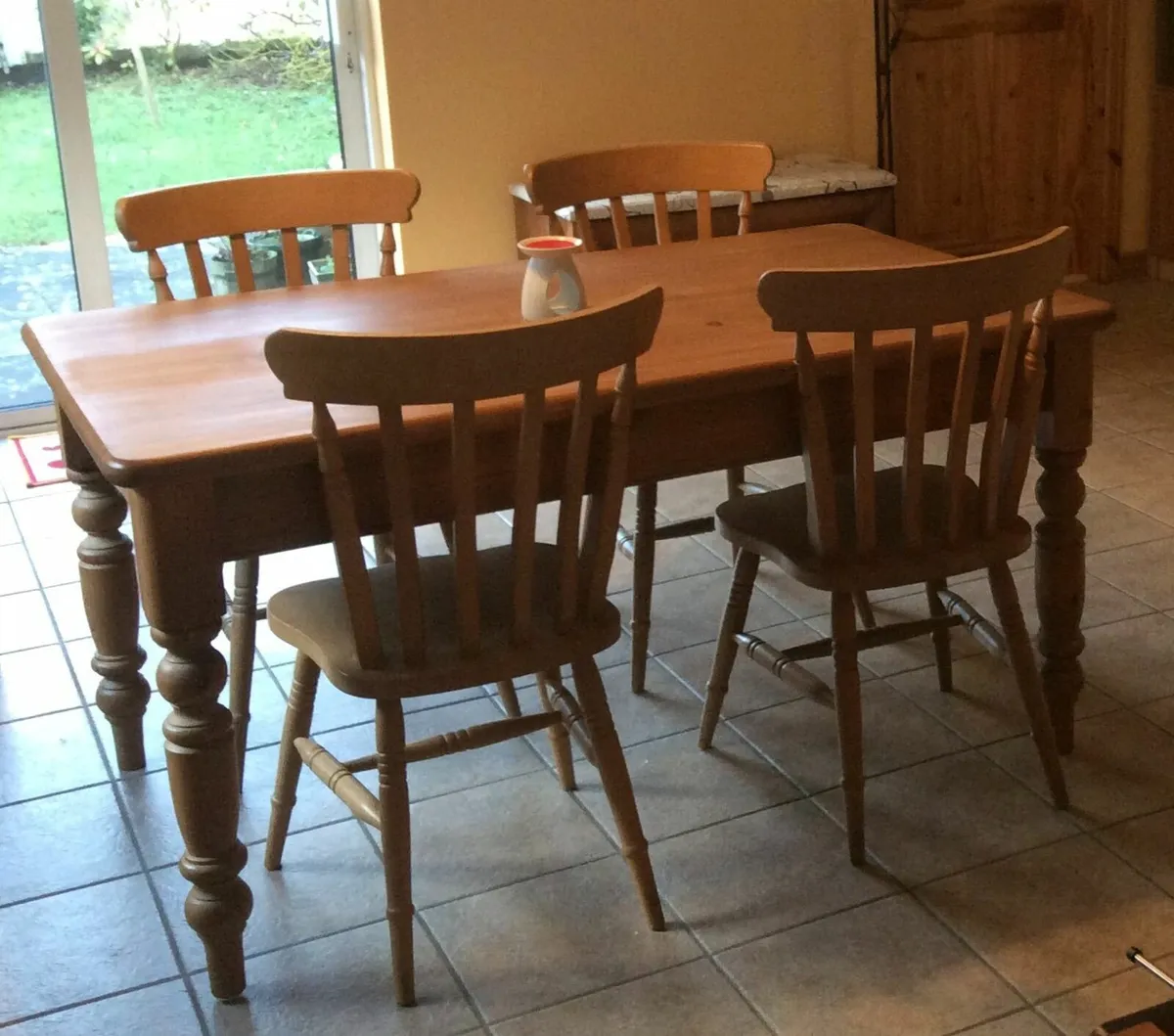 Pine Table & Chairs (4) - Image 1