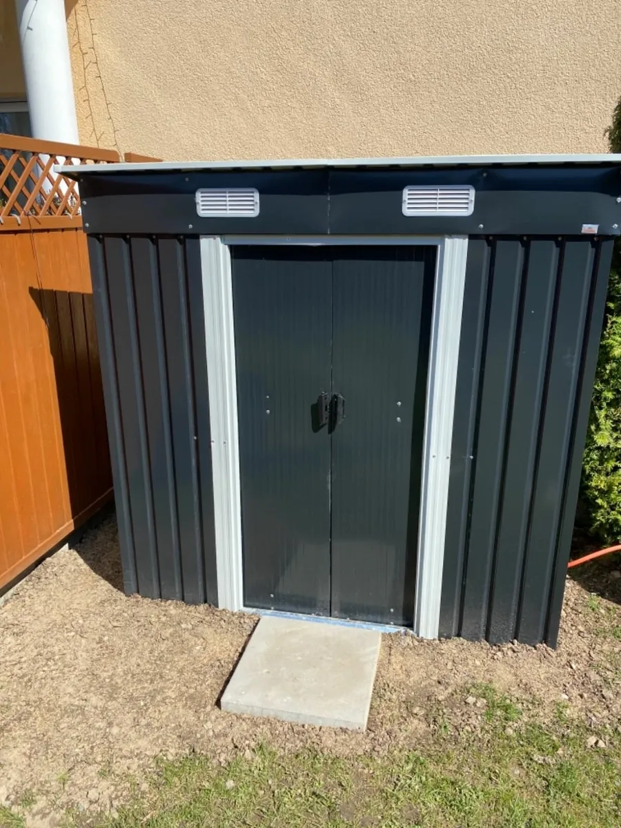 Metal Tool Shed Garden Shed Pitched Roof Metal Bas - Image 2