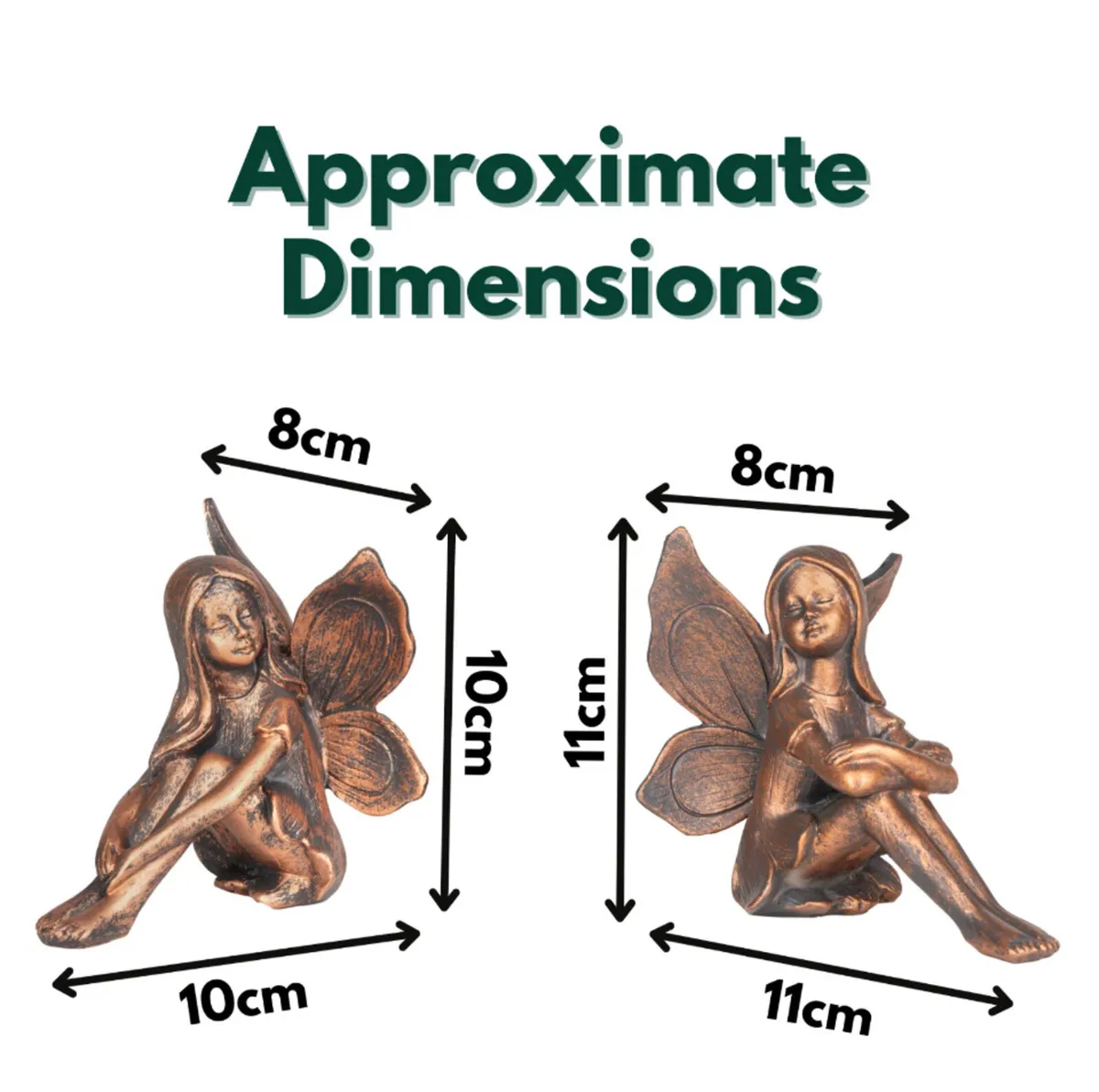 2 Fairy Resin Fairies Bronze Effect Garden Ornamen - Image 3