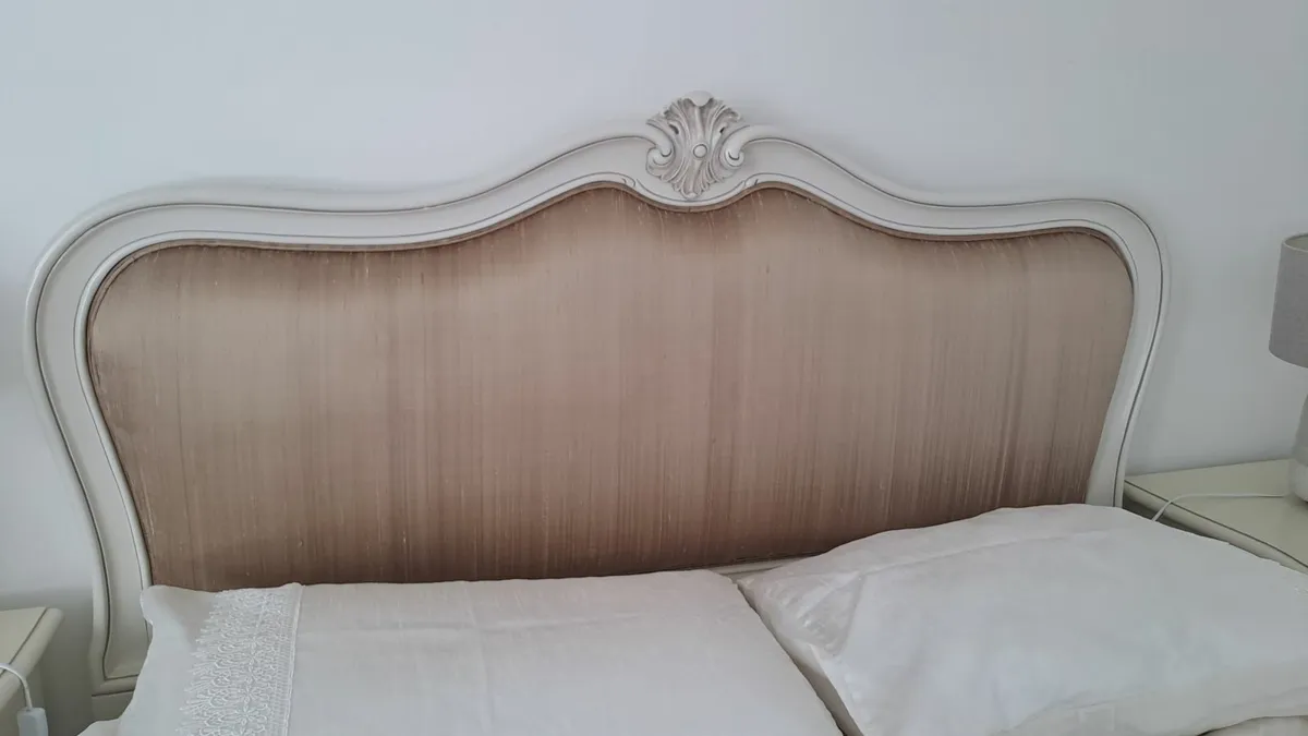 French Style King Size Wooden Bed Frame and Locker - Image 4