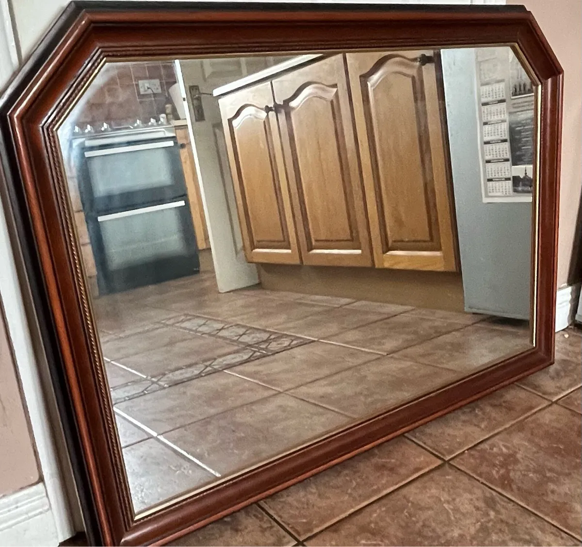 Vintage Mahogany Large Mirror - Image 1