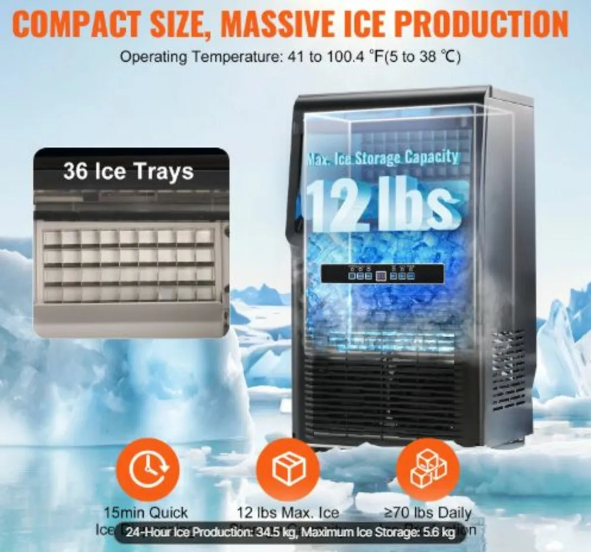 Commercial Ice Maker Freestanding Cabinet Machine - Image 2