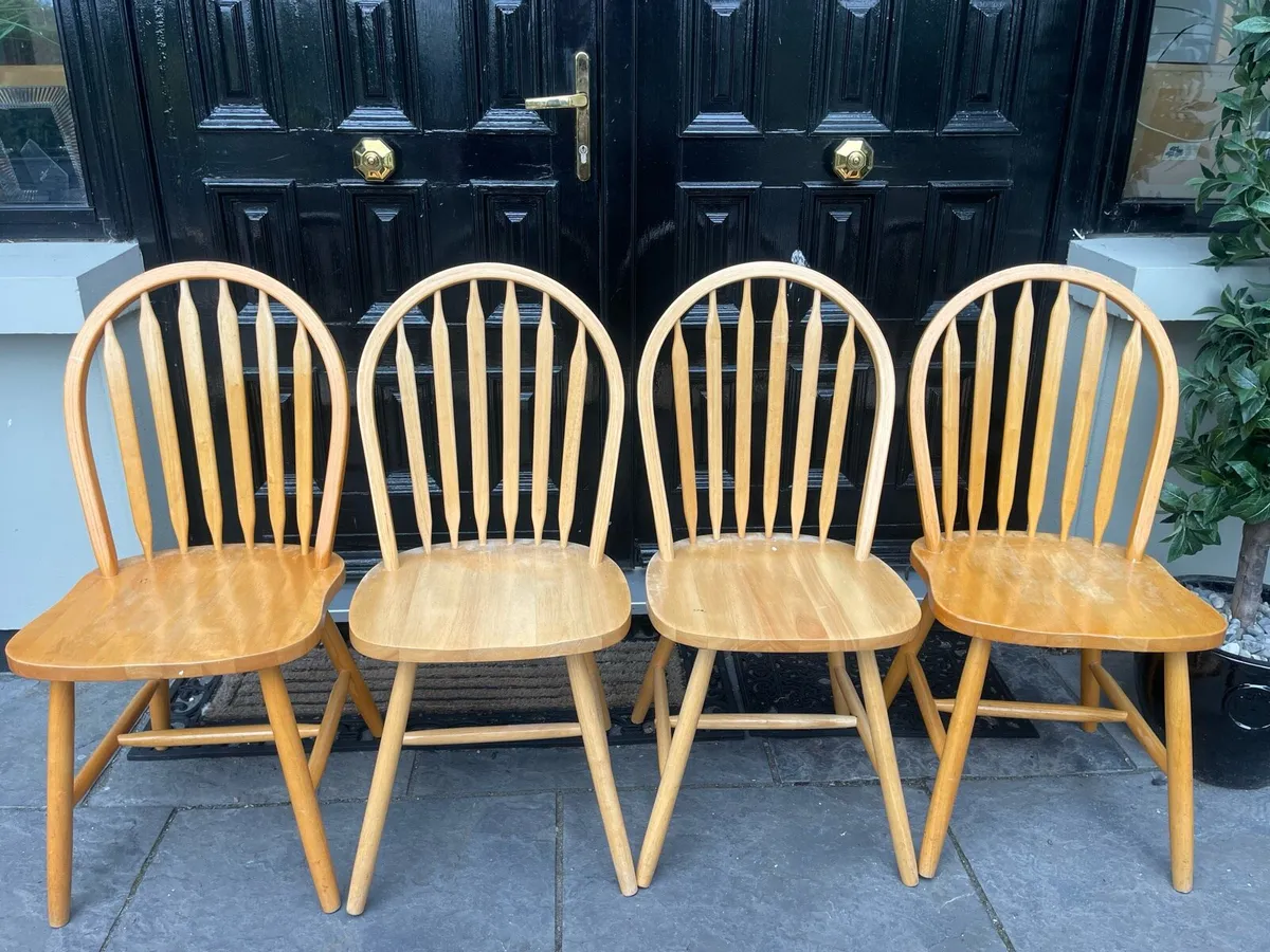 4 x Good Quality Wooden Kitchen Dining Chairs