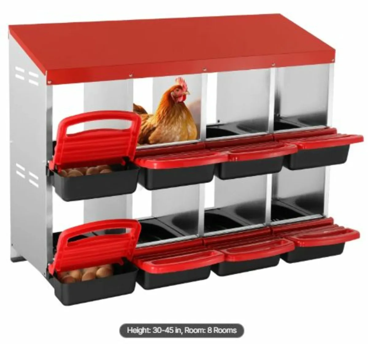 8-Compartment Chicken Nest Box Metal Box - Image 1