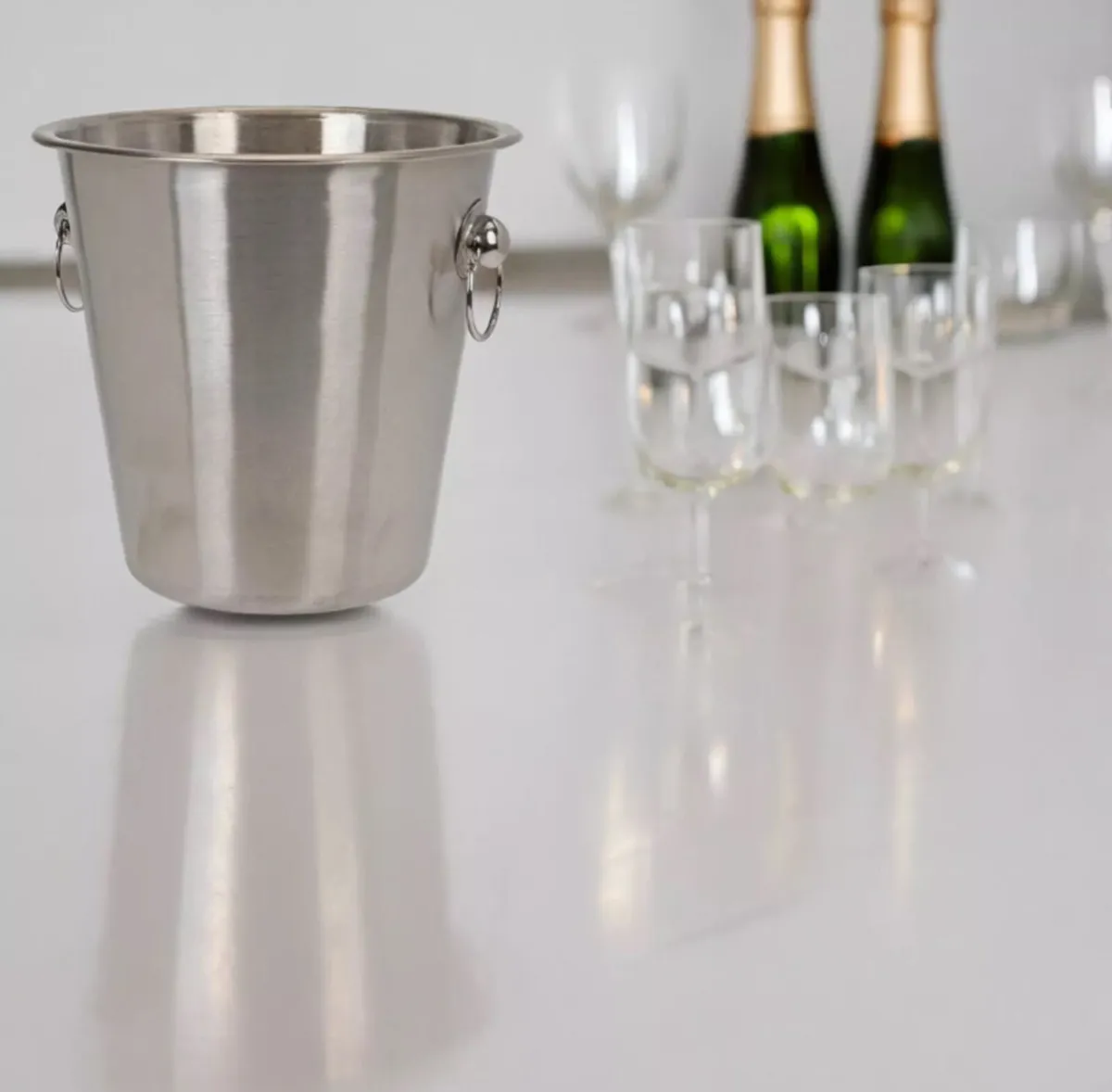 Stainless Steel Silver Champagne Wine Ice Bucket - Image 2