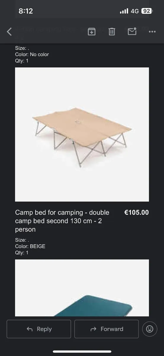 Camping bed & self inflating mattress - Image 1