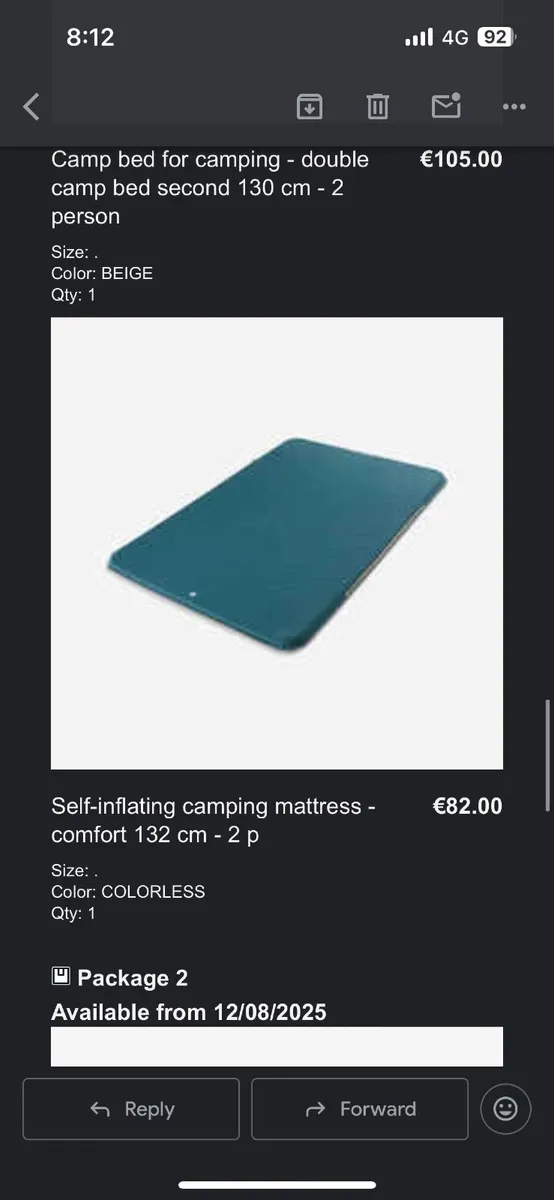 Camping bed & self inflating mattress - Image 2