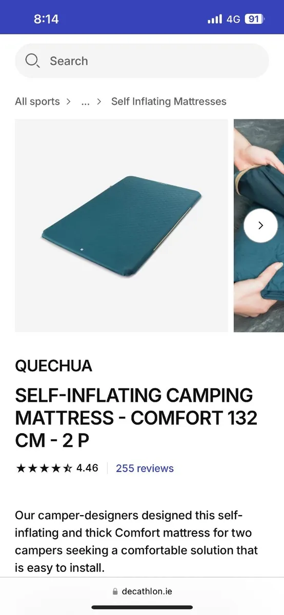 Camping bed & self inflating mattress - Image 4
