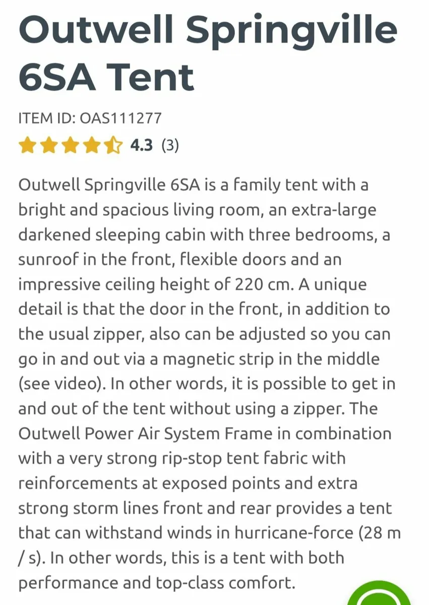 Outwell springville 6sa airtent - Image 4