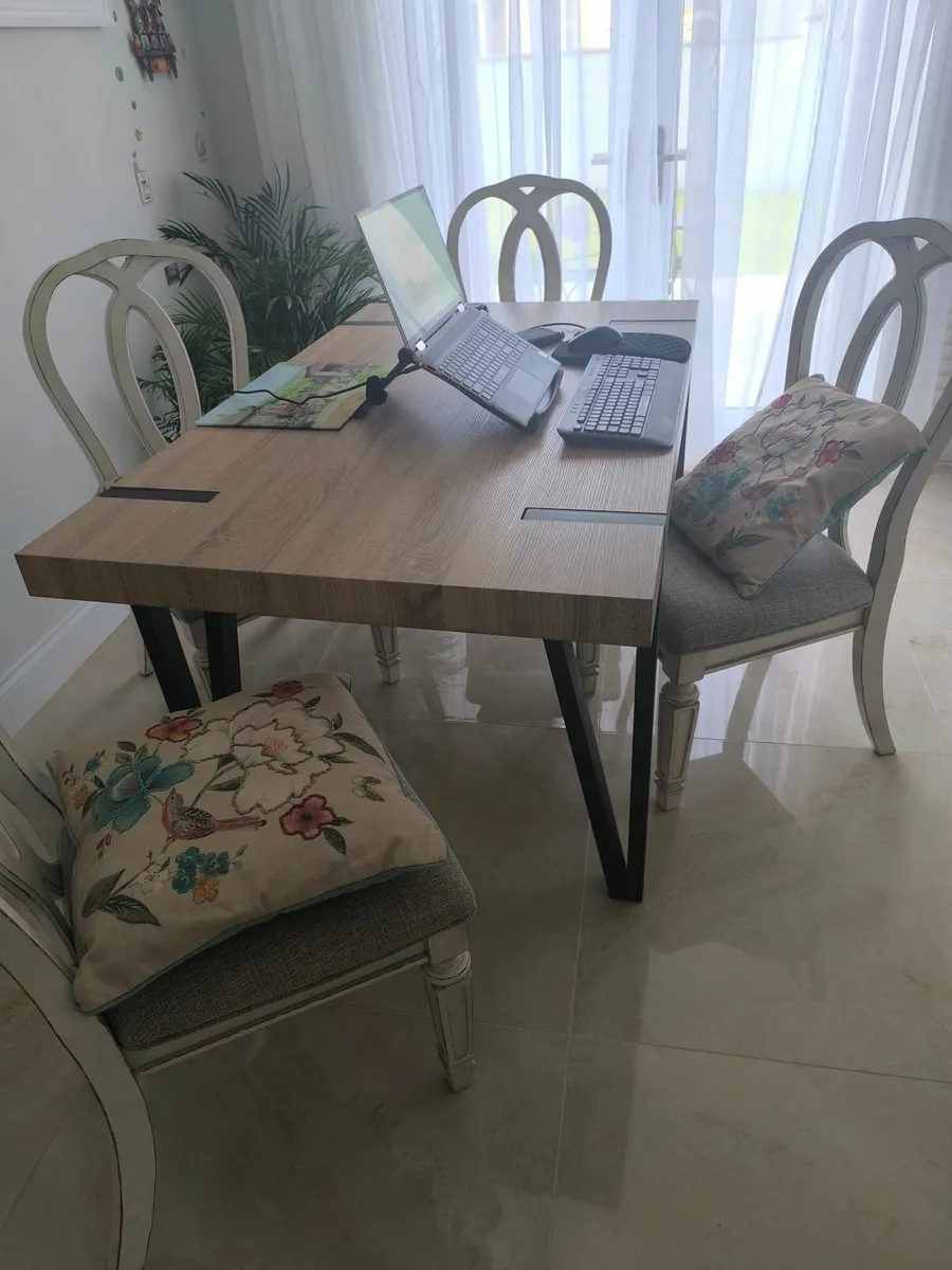 New kitchen table and 6 shabby chic chairs