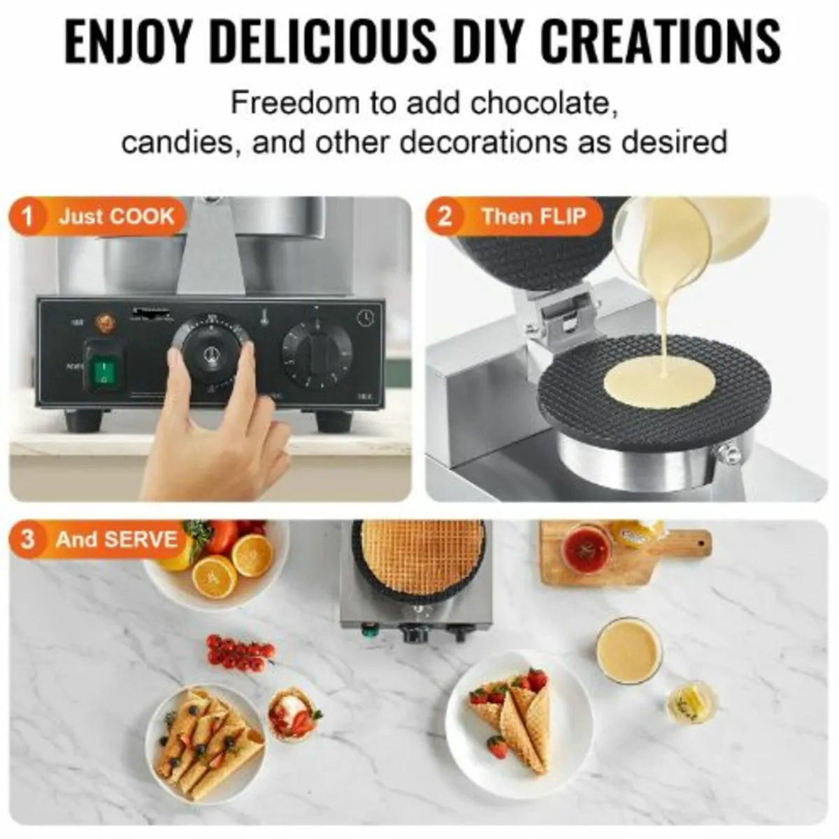 Electric Ice Cream Cone Maker Commercial Waffle - Image 4